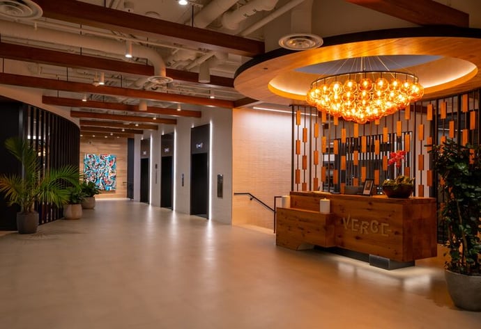 The interior of a luxurious building, showcasing sophisticated architecture and modern design, exemplifying high-end engineering and design projects